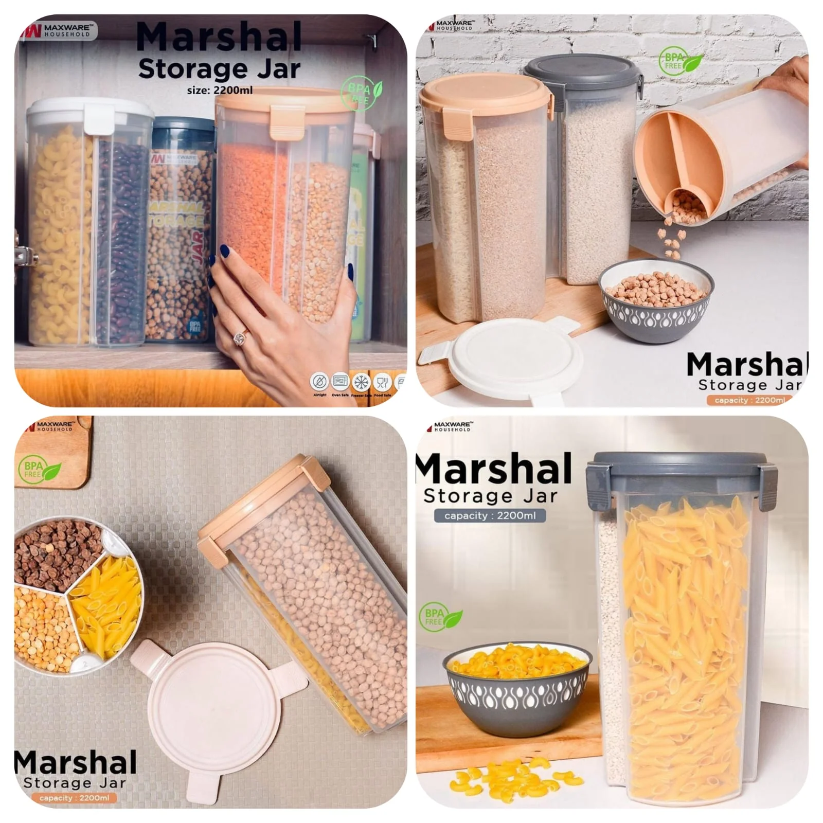 6pcs Seasoning Spice Kitchen Jar set with Crystal Tray (with Box Packing) - Image 5