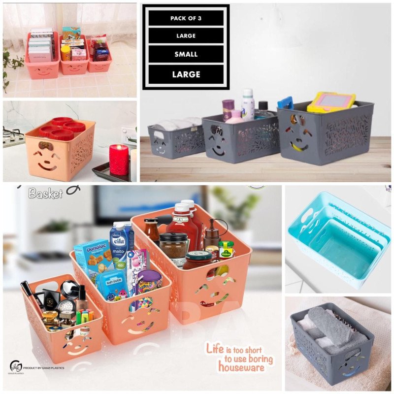3 in1 Smiley Organizer Basket Stackable - Image 3