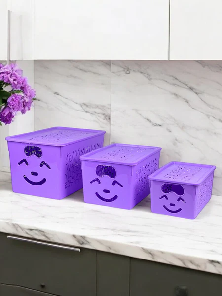 3 in1 Smiley Organizer Basket Stackable - Image 2