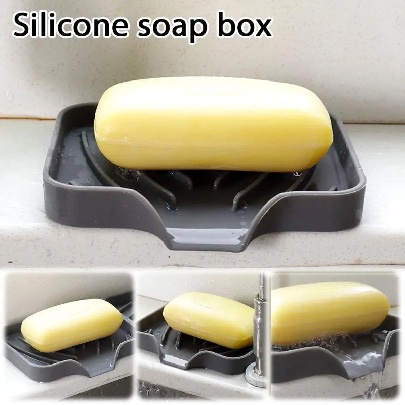 Silicone Soap Dish Drain Soap Holder - Image 3