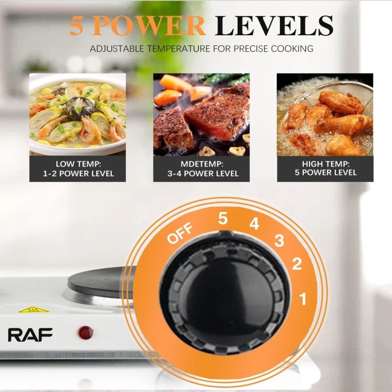 Electric Stove (Double) for cooking, Hot Plate heat up in just, Easy to clean, 2000W - Image 3