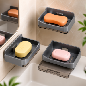 Wall Mounted Soap Holder With Drain Tray