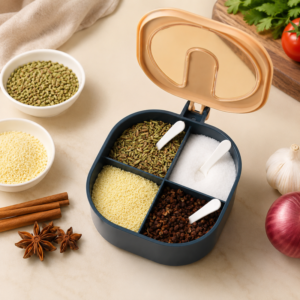 spice kit masala box 4 grids spice box 4 grid spice jar spice container best kitchen organizer