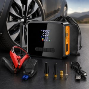 CX?319 8000?mAh Portable Car Jump Starter Power Bank USB Air Pump & Flashlight