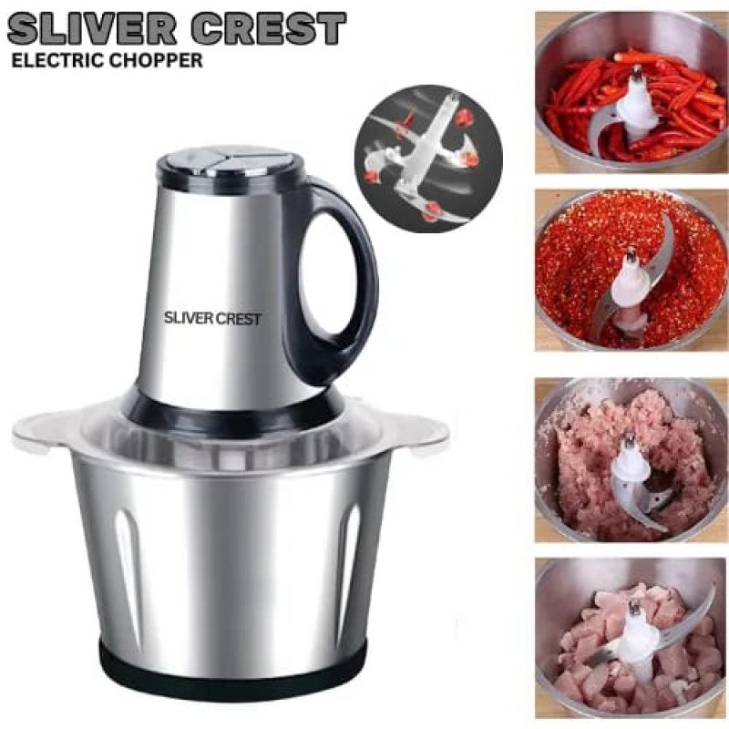 Meat Grinder Chopper 2L,Electric Stainless Steel Meat Chopper, High-quality Household Grinder Chopper Blender - Image 3