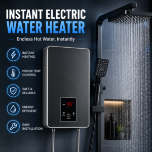 nstant Tankless Electric Hot Water Heater with LCD Display