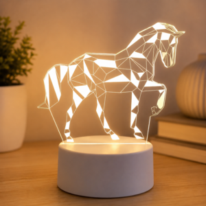 3D Horse Illusion crystal Lamp120