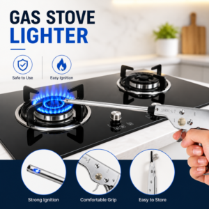Manual Gun Lighter, Electronic Fire Pulse Ignitor, Metal Spark Stove Lighter,
