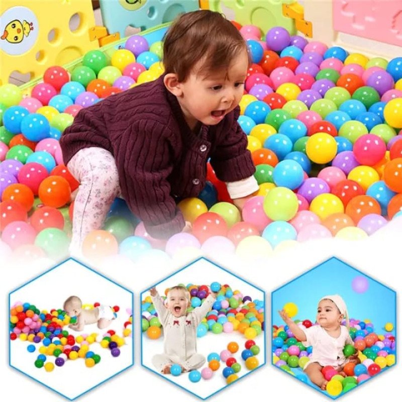 12 Soft Plastic Tent Balls Set For Kids – Multicolor
