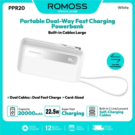 ROMOSS PPR20 20000mAh Power Bank – 22.5W Fast Charging
